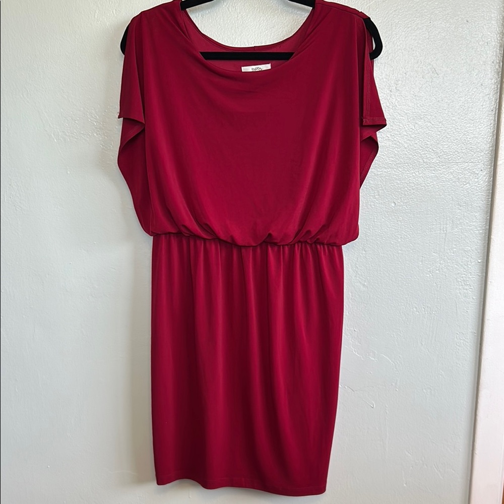 Sweet Storm Red Sheath Mini Dress with Crew Neck